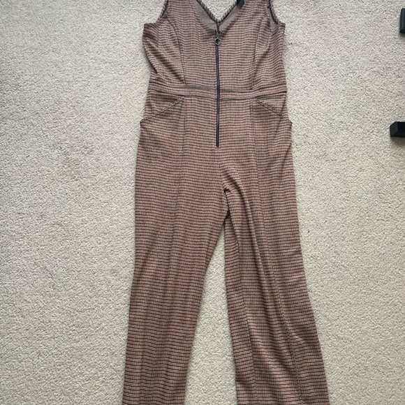 Retro Inspired Brown and Black Zip Up Jumpsuit — Size Large - Picture 2 of 4